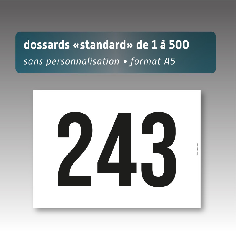 dossard sans perso de 1 a 500